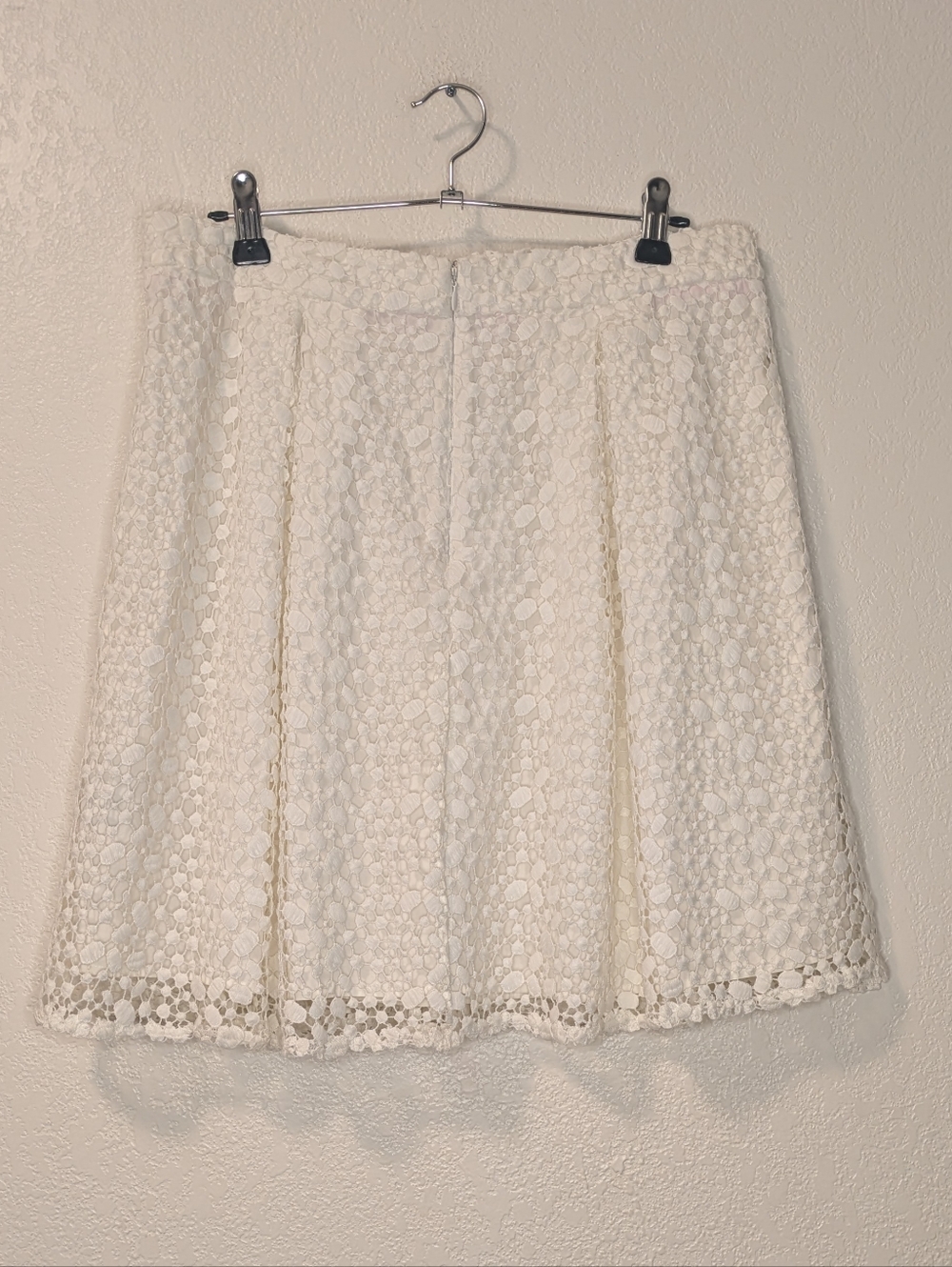 Boden White Crochet Lace Overlay A-Line Skirt - Picture 6 of 8